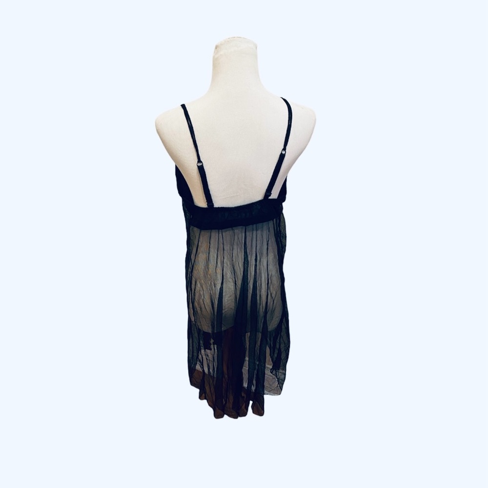 Lane Bryant Lingerie Babydoll Sheer Teddy Black Floral Embroidery 14 16 L XL - Picture 4 of 5
